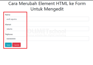 cara mengupdate dengan ajax jQuery