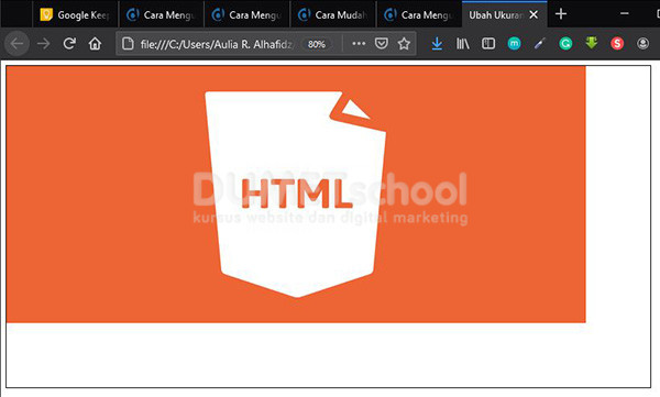 ubah ukuran gambar css